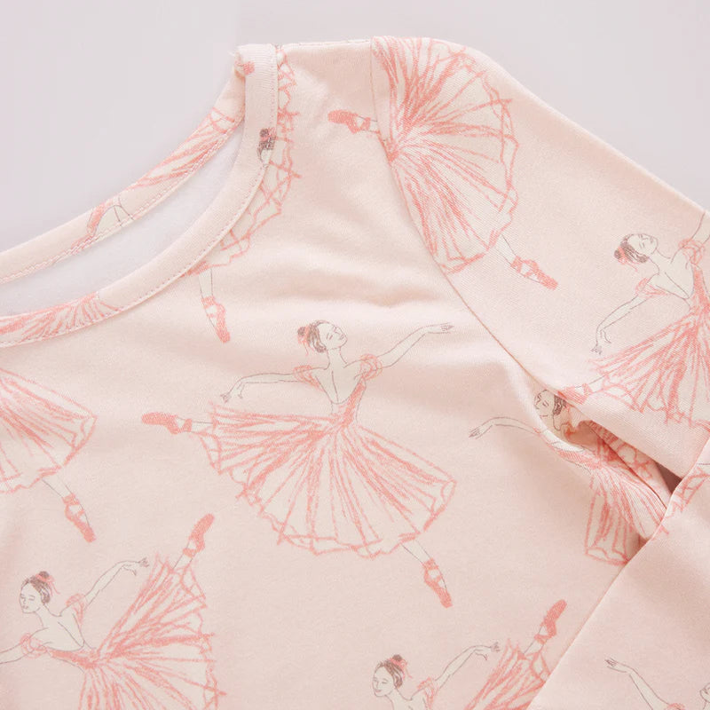 Pink Chicken Kids Bamboo PJ Set - Pink Ballerinas