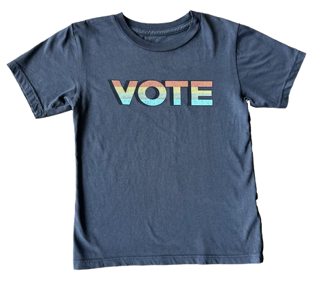 Rowdy Sprout "VOTE" Rainbow Black Tee