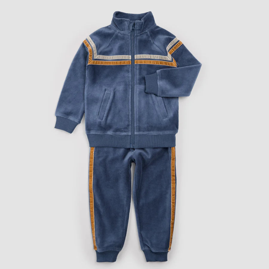 Miles Blue Velour Tracksuit