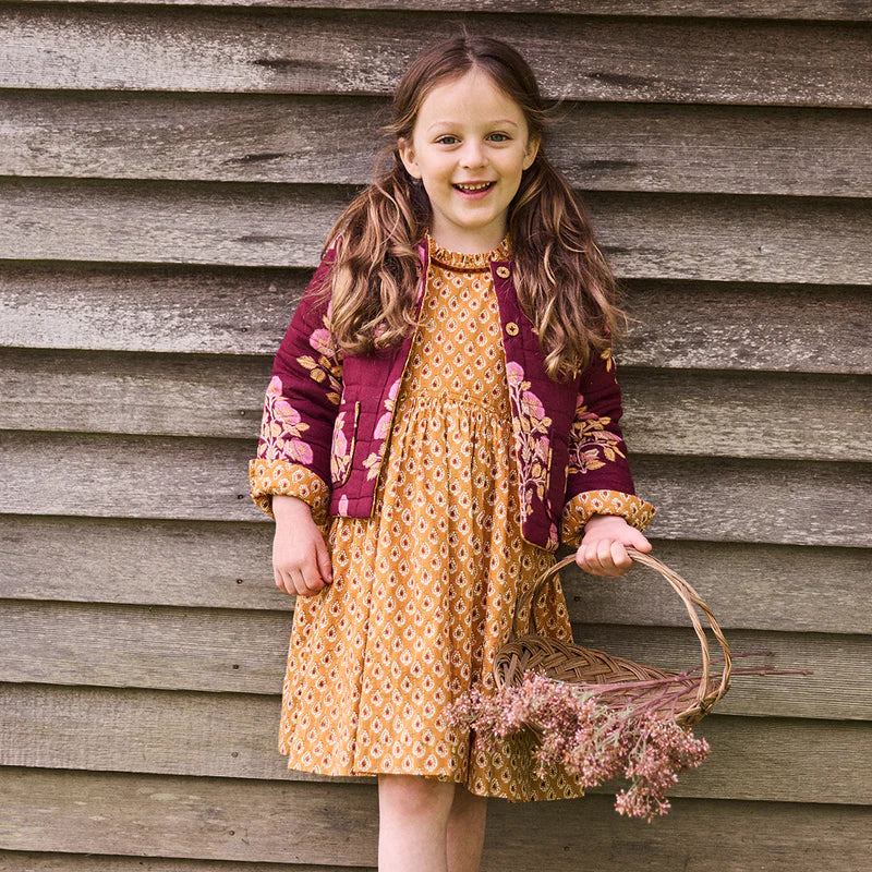 Pink Chicken Girls Charlie Dress - Inca Gold Tear Drop