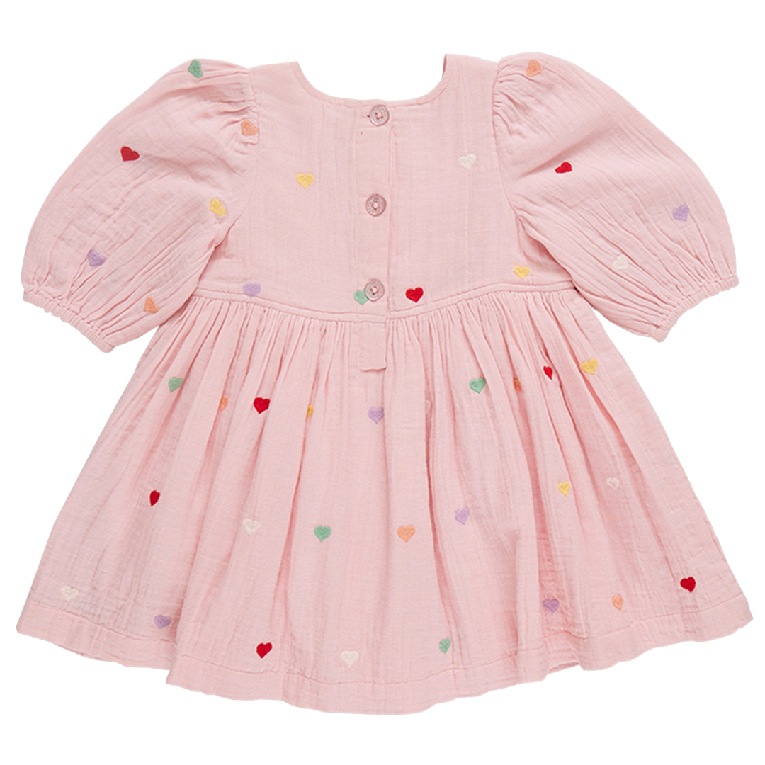 Pink Chicken Girls Brooke Dress - Candy Heart Embroidery