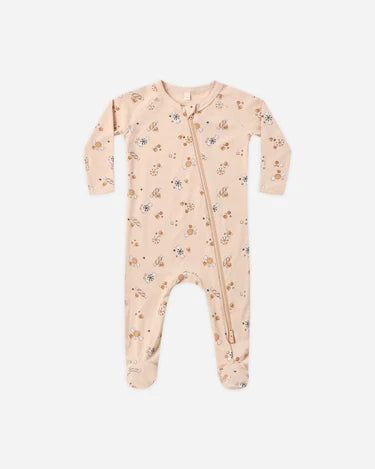 Quincy Mae Bamboo Zip Footie - Candy