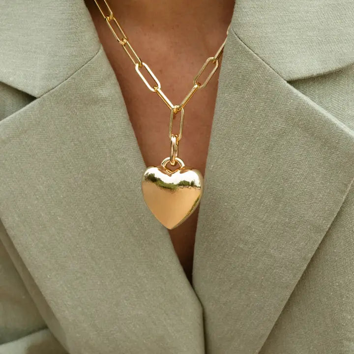 THATCH Aurelie Puffy Heart Link Necklace