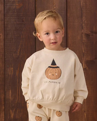 Quincy Mae Relaxed Fleece Sweatshirt - Lil Pumpkin