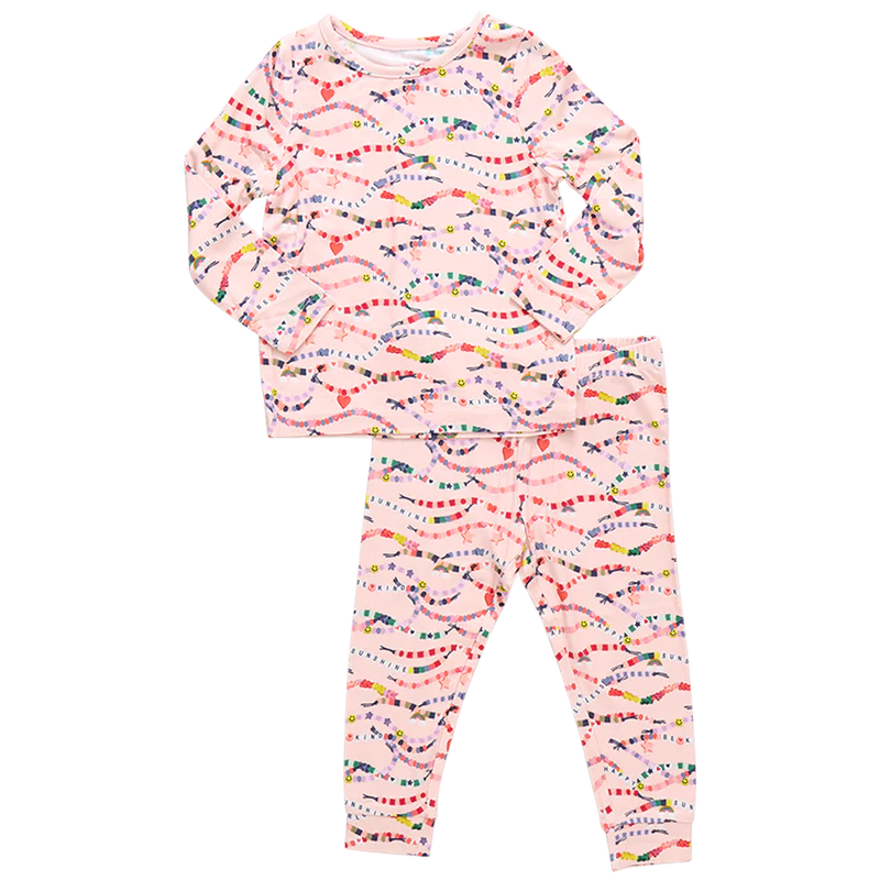 Pink Chicken Kids Bamboo PJ Set - Friendship Bracelet Era