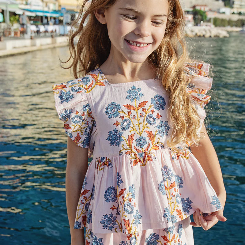 Pink Chicken Girls Elsie Two-Piece Set - Pink Provence Floral