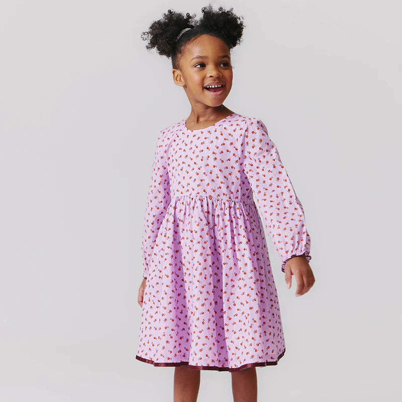 Pink Chicken Girls Amma Dress - Lavender Tiny Roses