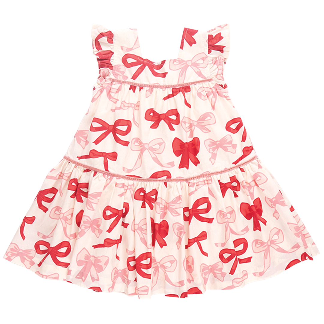 Pink Chicken Girls Camelia Dress - Valentine Bows