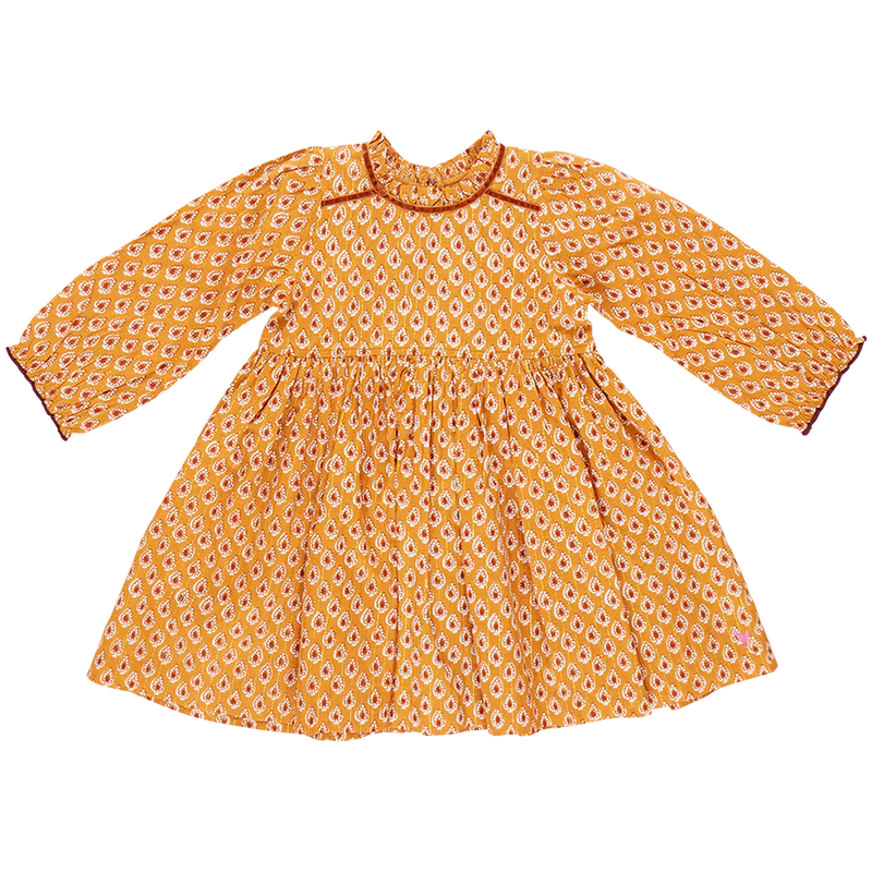 Pink Chicken Girls Charlie Dress - Inca Gold Tear Drop