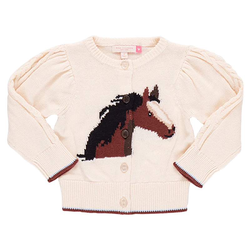 Pink Chicken Girls Cable Constance Sweater - Wild Horse