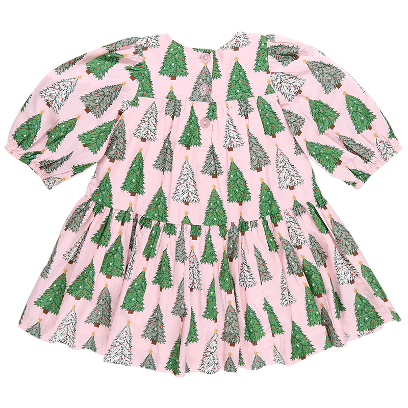 Pink Chicken Girls Fiona Dress - Pink Trees