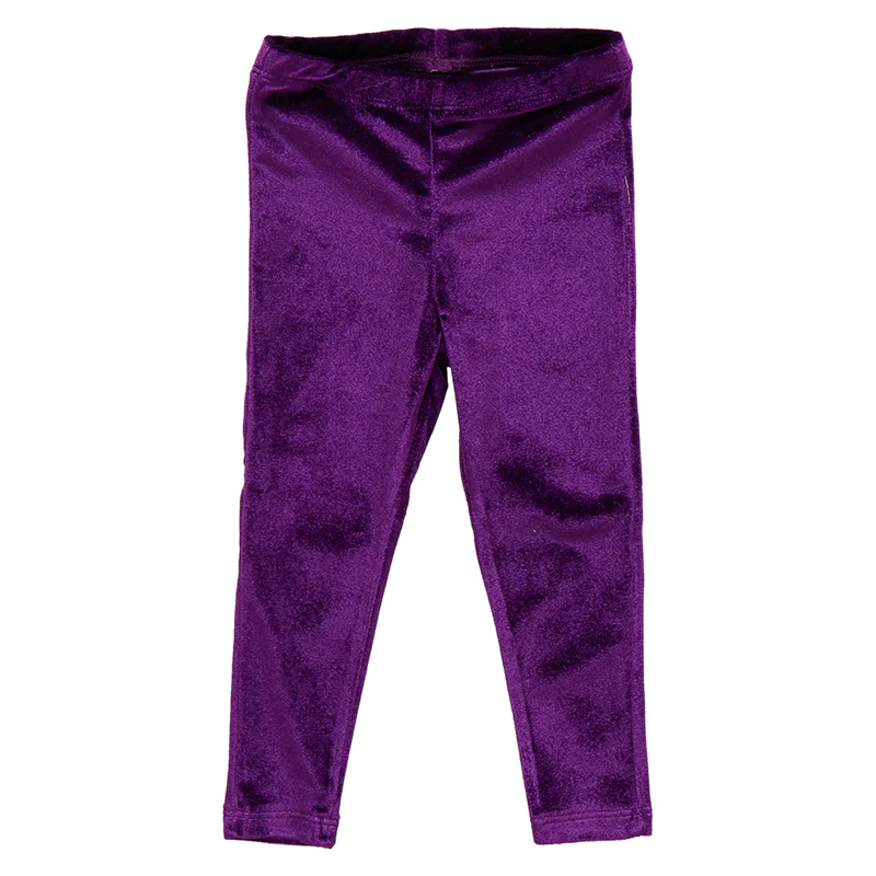 Pink Chicken Girls Velour Legging - Plum