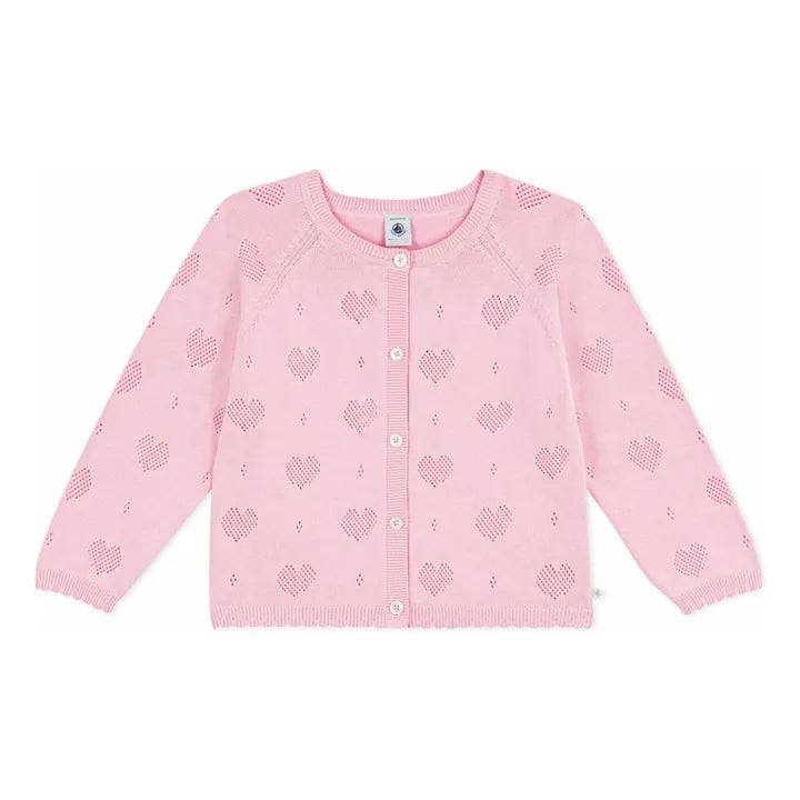 Petit Bateau Baby Knit Cardigan with Heart Detail