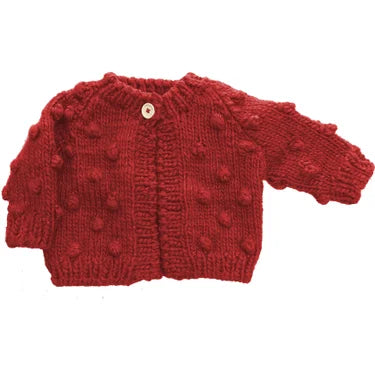 The Blueberry Hill Popcorn Cardigan - Red