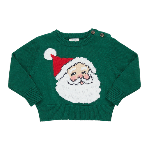 Pink Chicken Baby Boys Oliver Sweater - Evergreen Santa