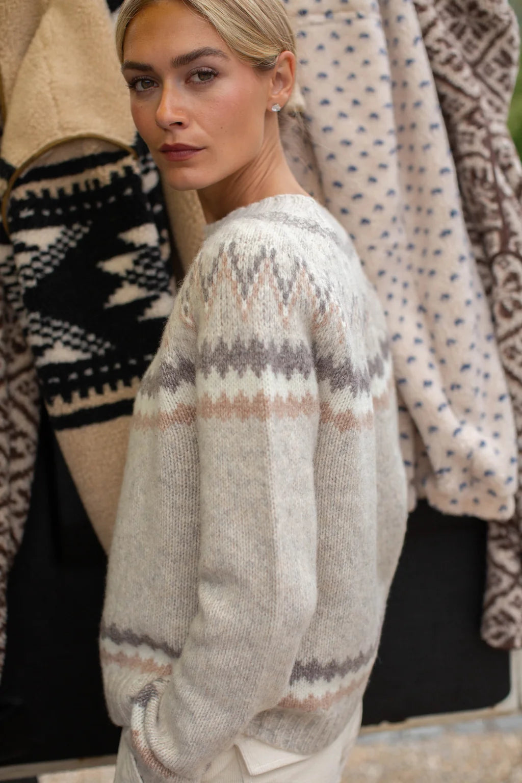 Marea New England Crew - Ivory Heather