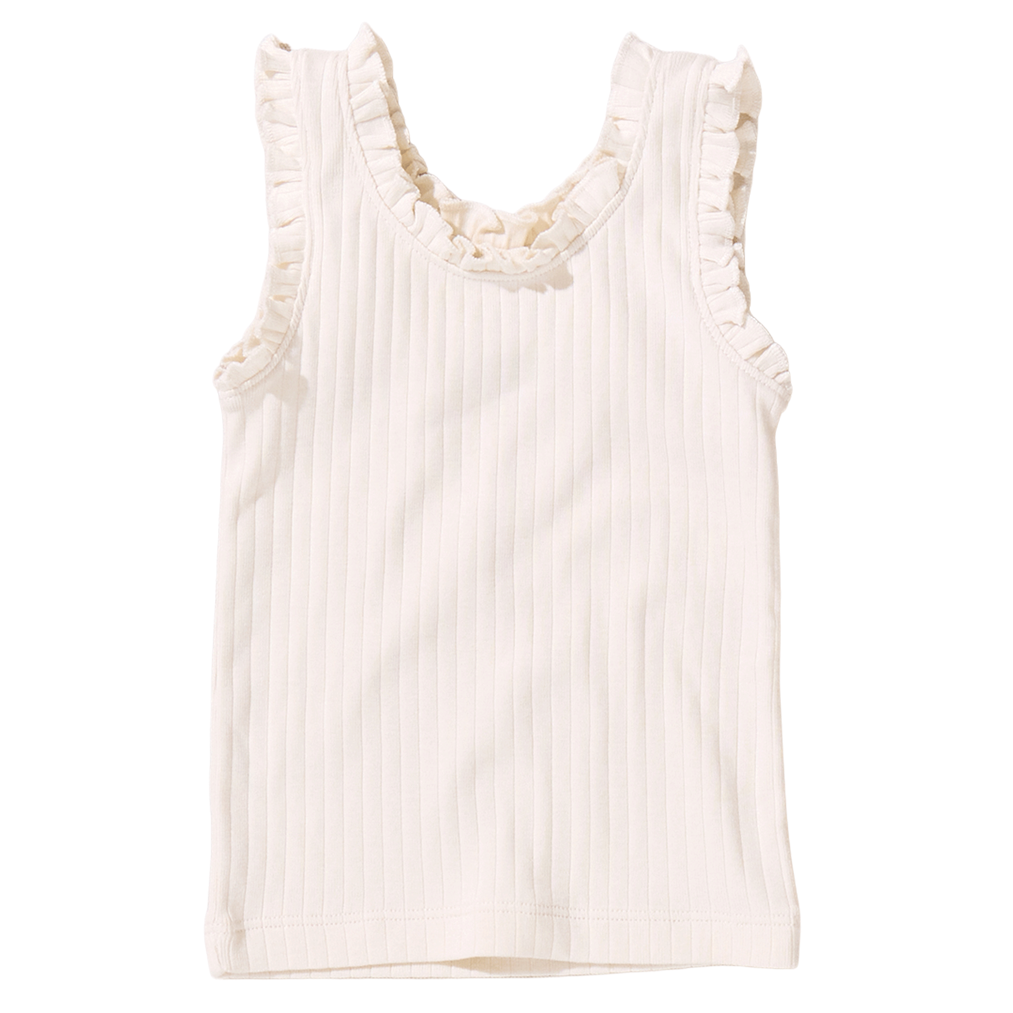 Pink Chicken Girls Joy Ruffle Rib Tank - Cream
