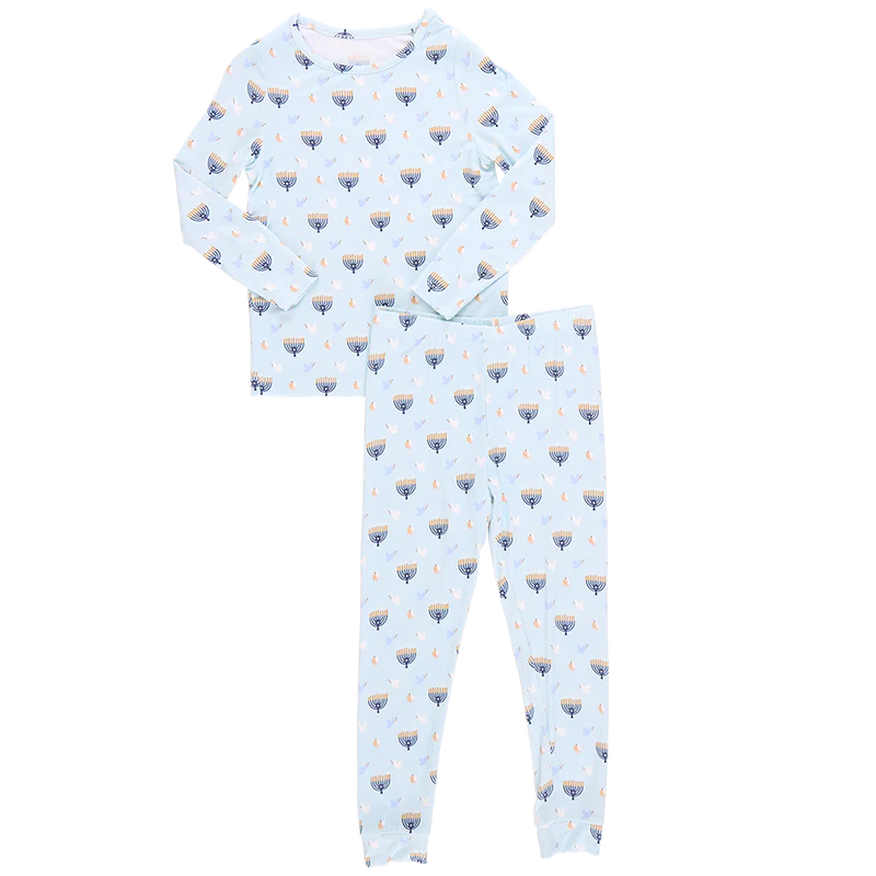 Pink Chicken Kids Bamboo PJ Set - Peaceful Hanukkah