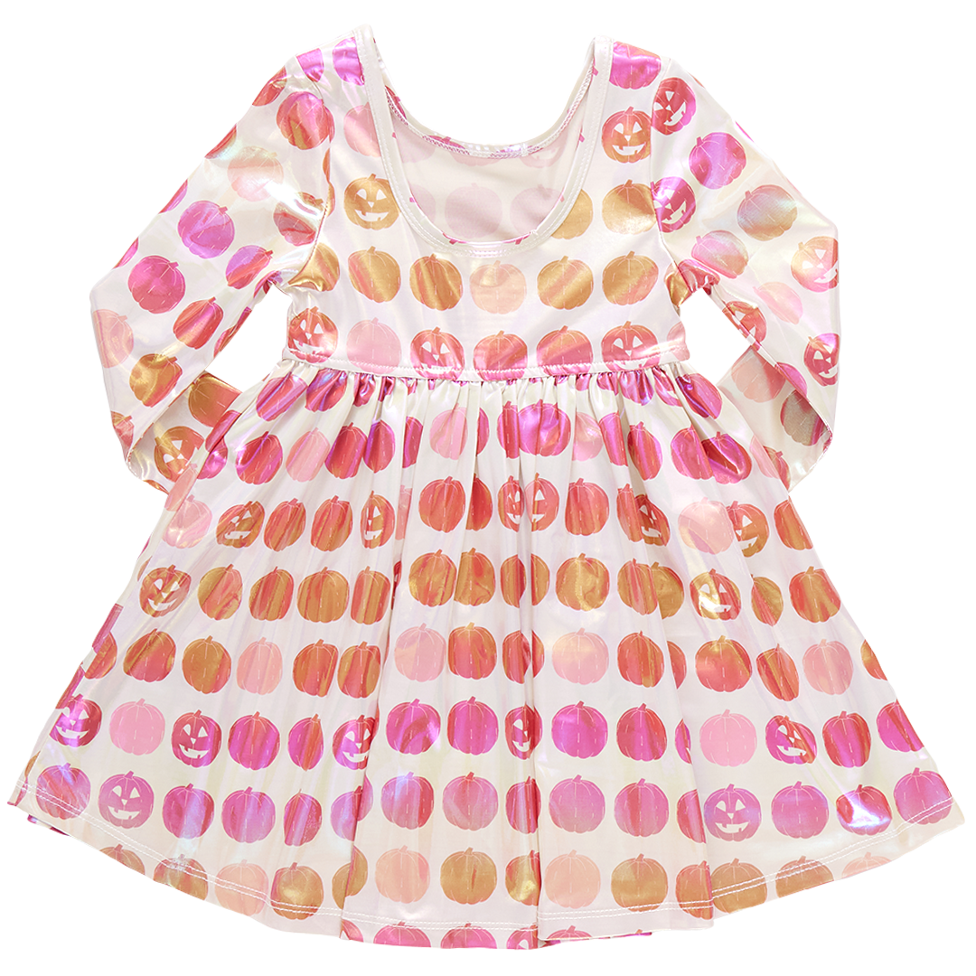 Pink Chicken Girls Lame Steph Dress - Pumpkins