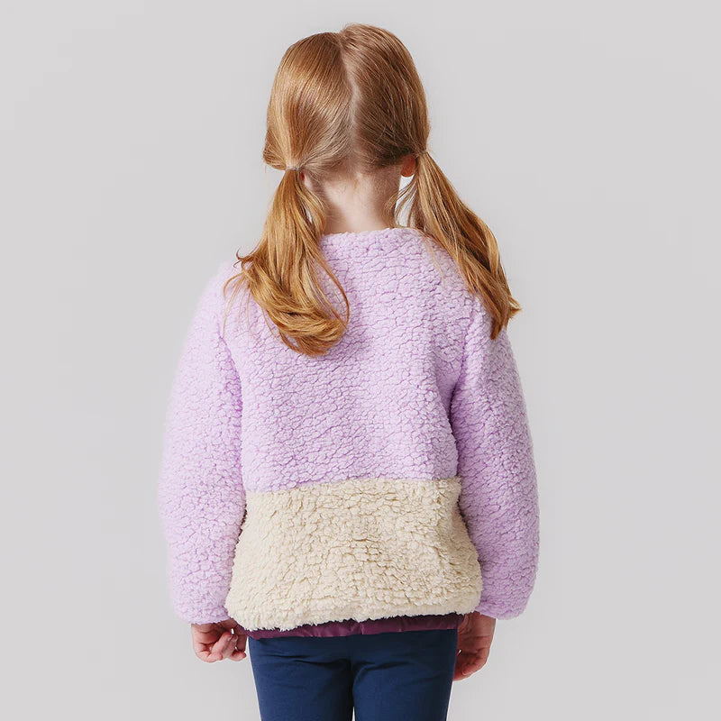 Pink Chicken Girls Ruth Sherpa Jacket - Lavender Color Block