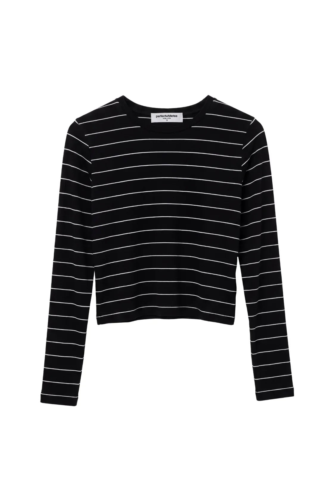 perfectwhitetee Lisa Long Sleeve Stripe - Black Stripe