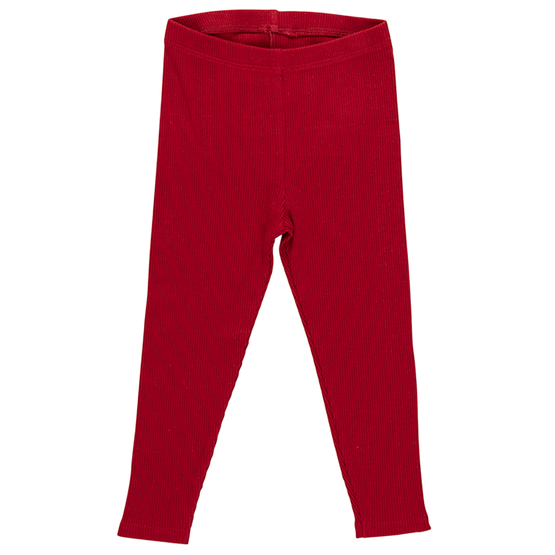 Pink Chicken Girls Organic Rib Legging - Chili Pepper