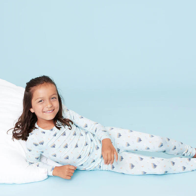 Pink Chicken Kids Bamboo PJ Set - Peaceful Hanukkah