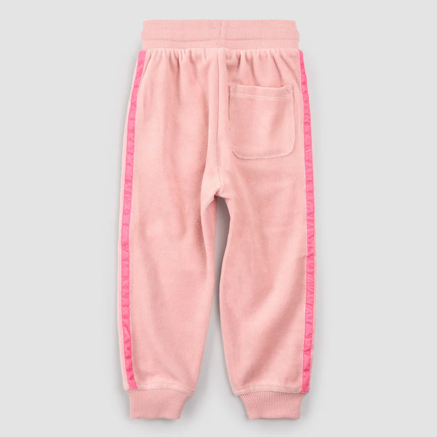 Miles Pink Velour Jogger - Retro Stripe