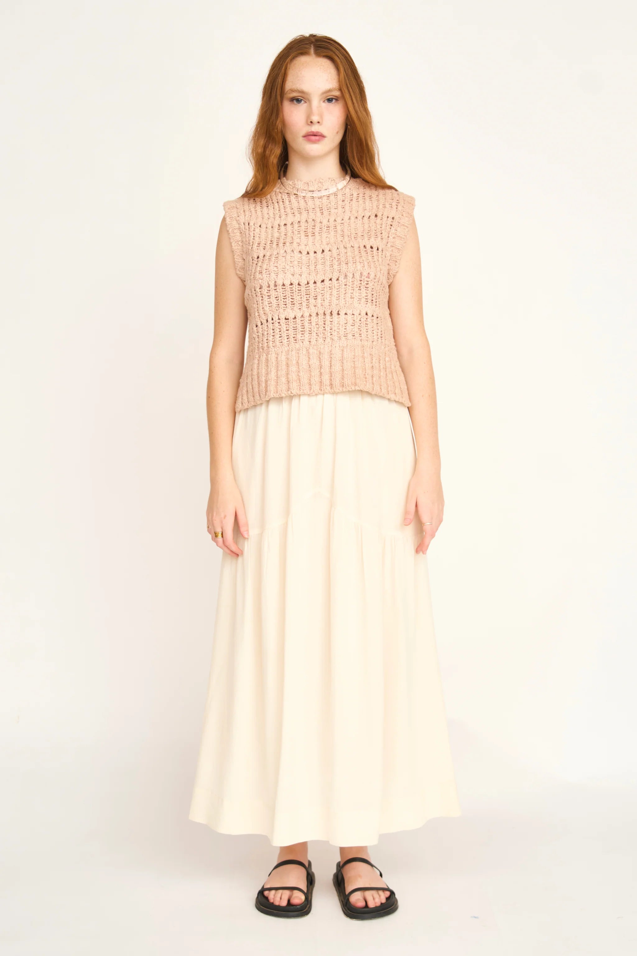 MIRTH Brighton Silk Skirt - Cream