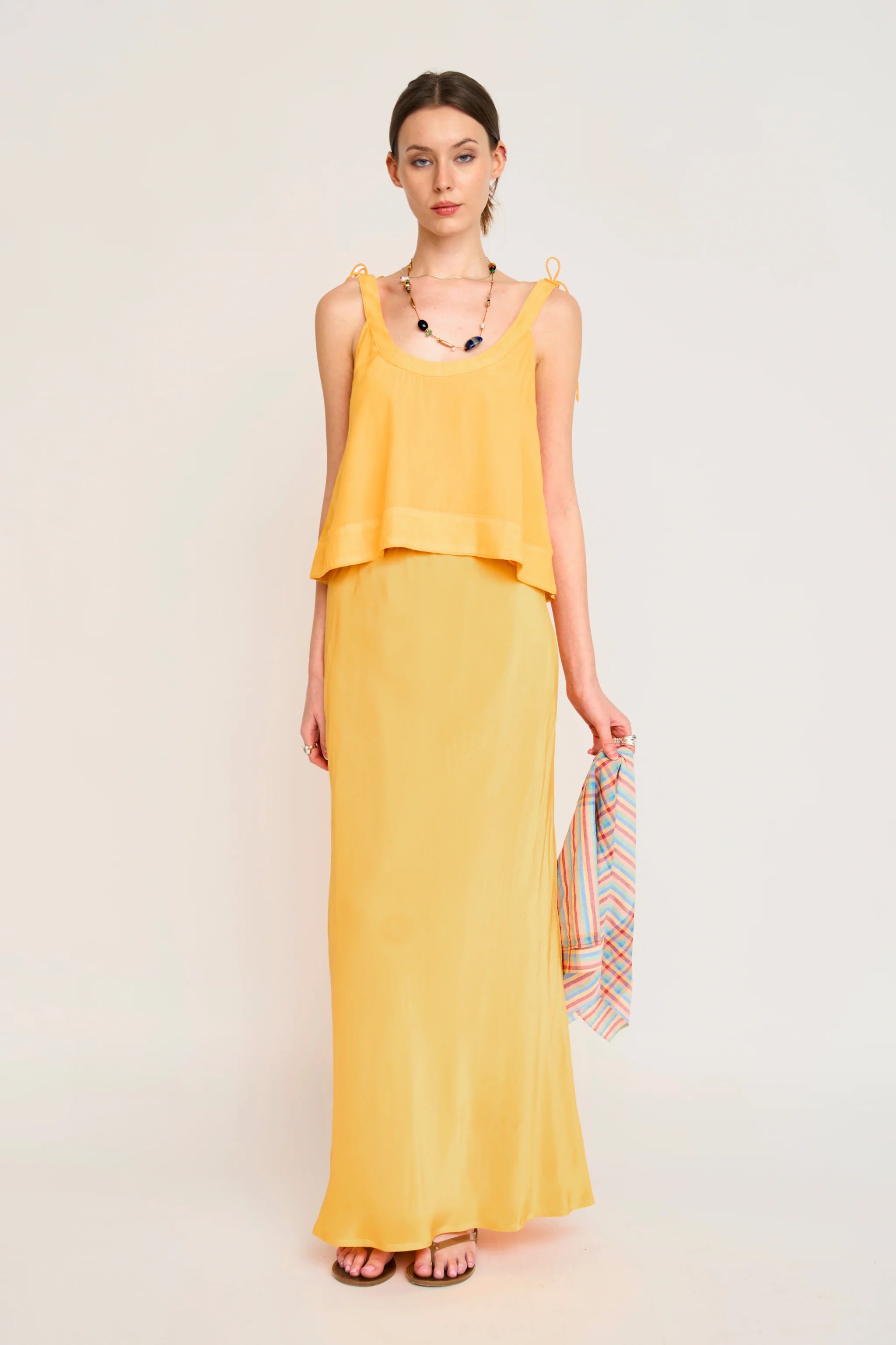 MIRTH Siena Silk Tank - Marigold