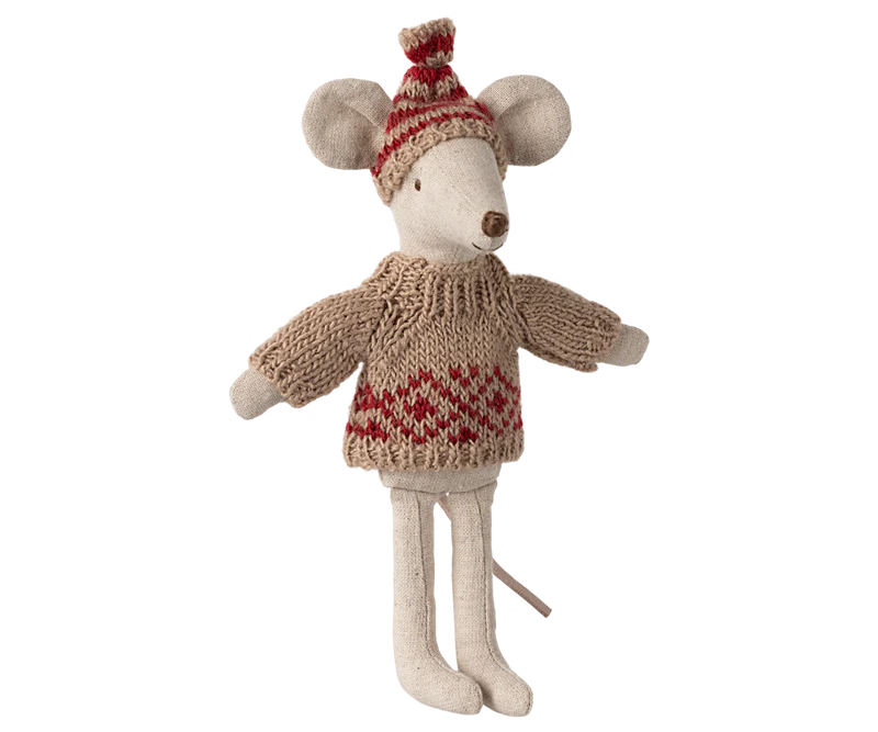 Maileg Knitted Sweater and Hat - Mum Mouse