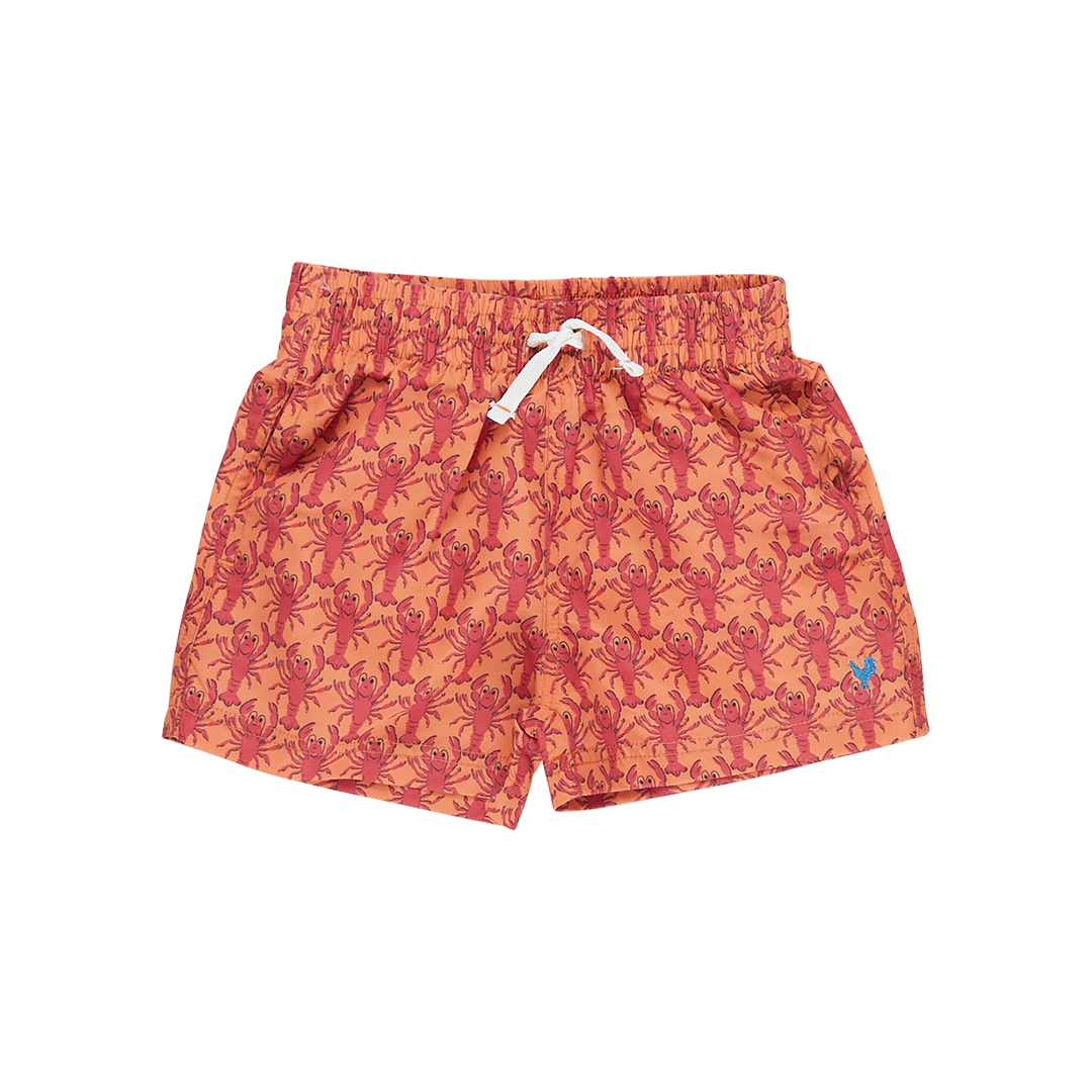 Pink Chicken Swim Trunk - Orange Lobsters