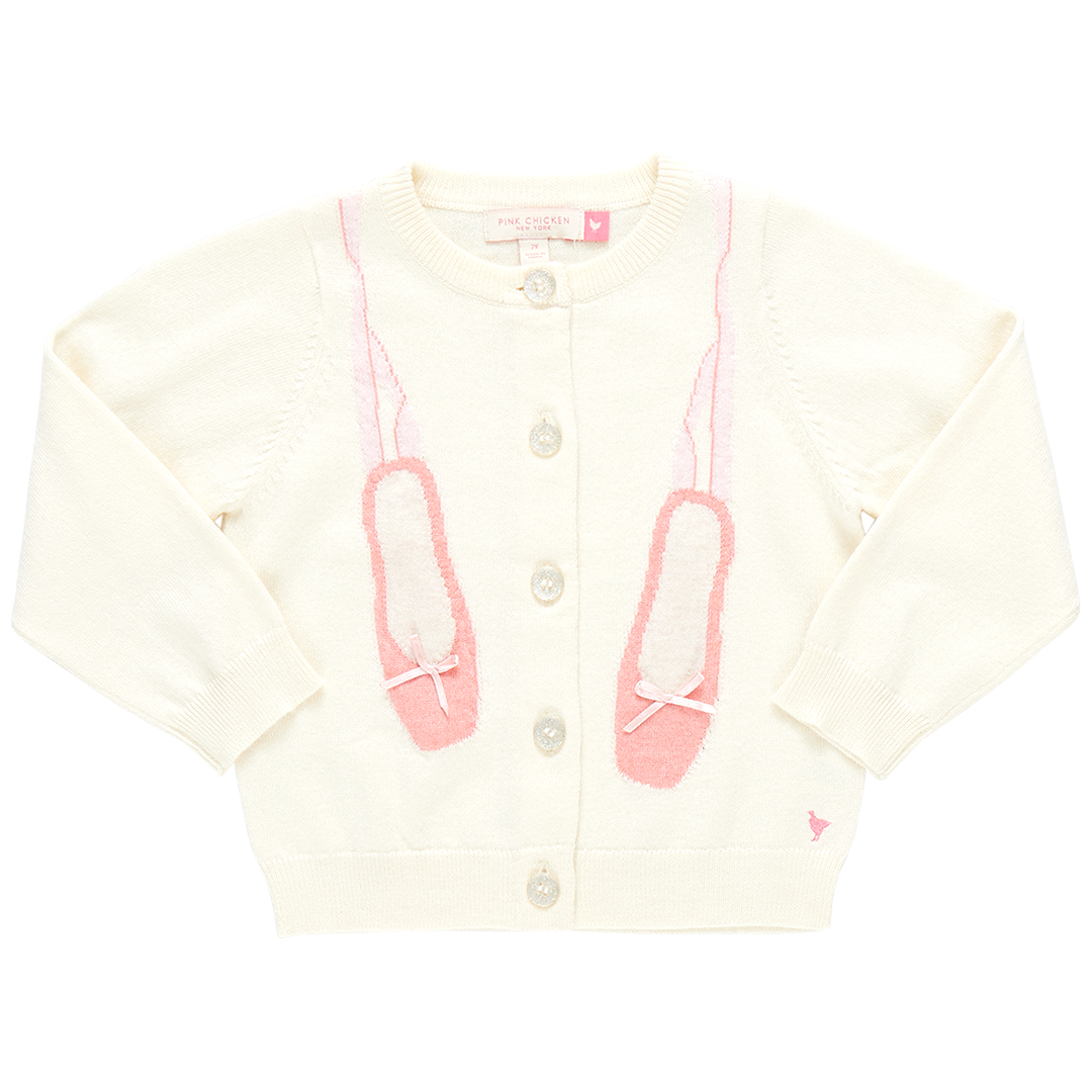 Pink Chicken Girl's Ballet Sweater - Cream