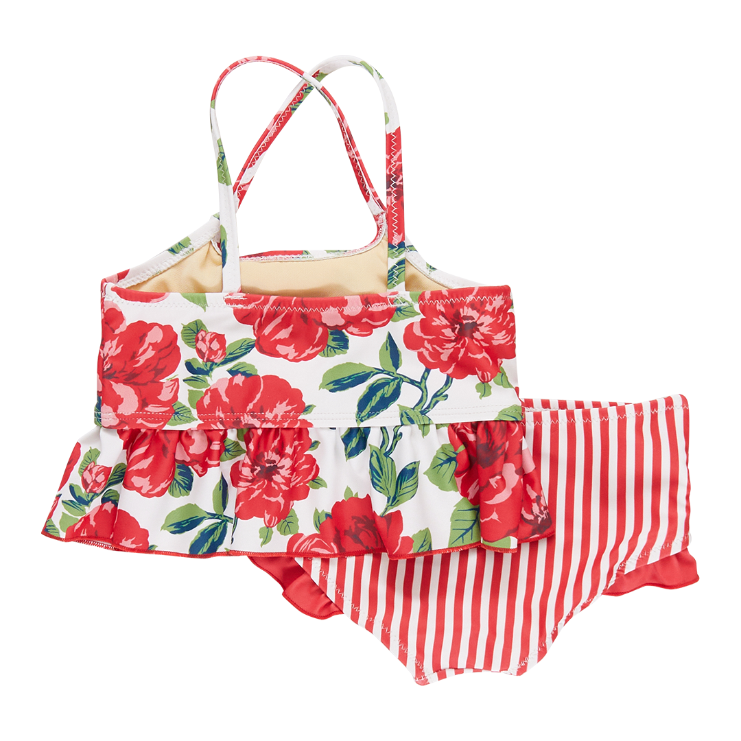 Pink Chicken Joy Tankini - Red Peonies