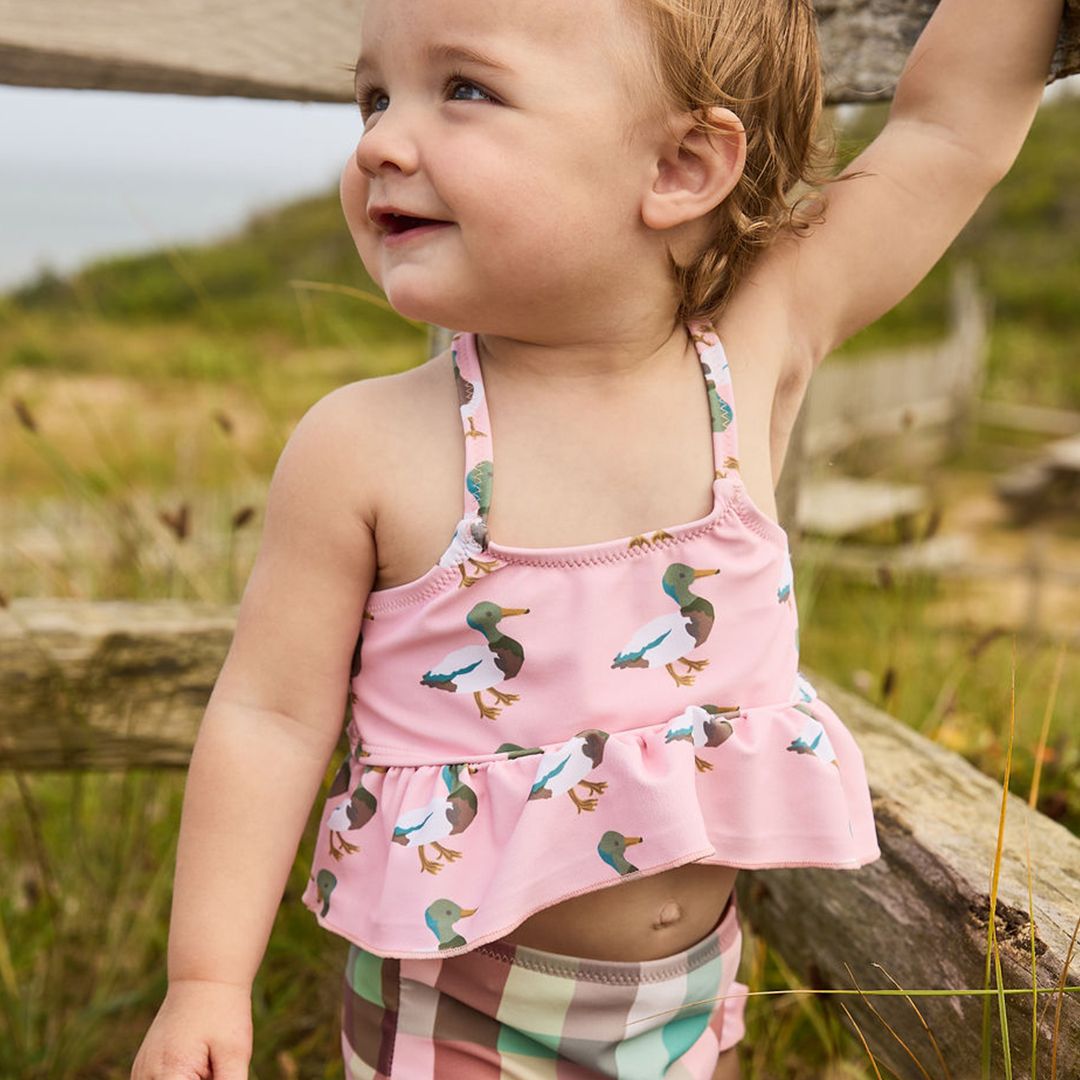 Pink Chicken Joy Tankini - Pink Mallard Friends