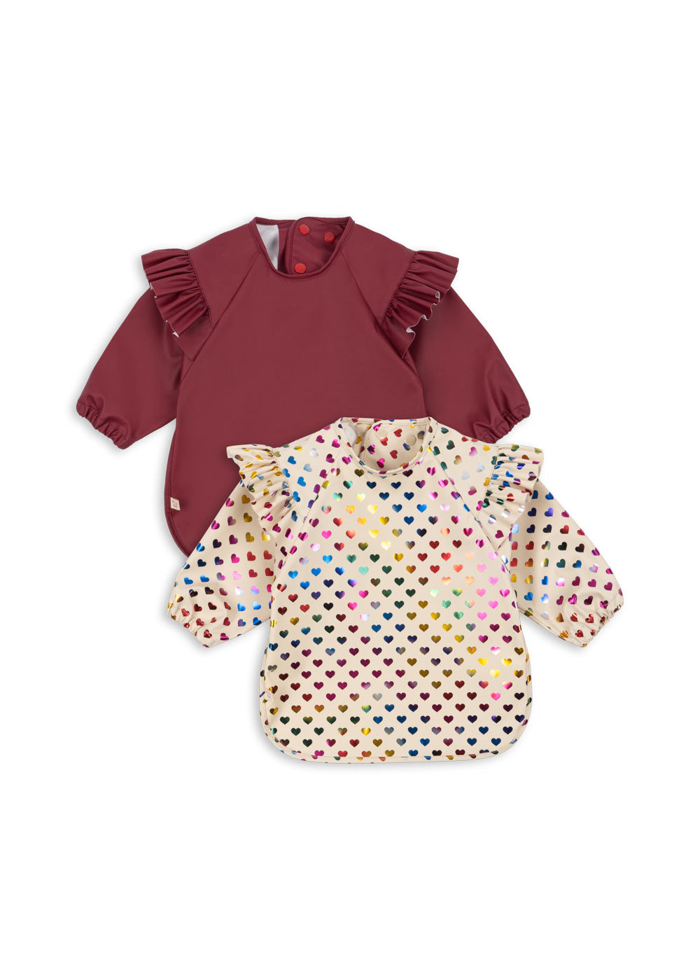 Konges Slojd Two Pack Glitter Dinner Bib with Sleeves + Frill