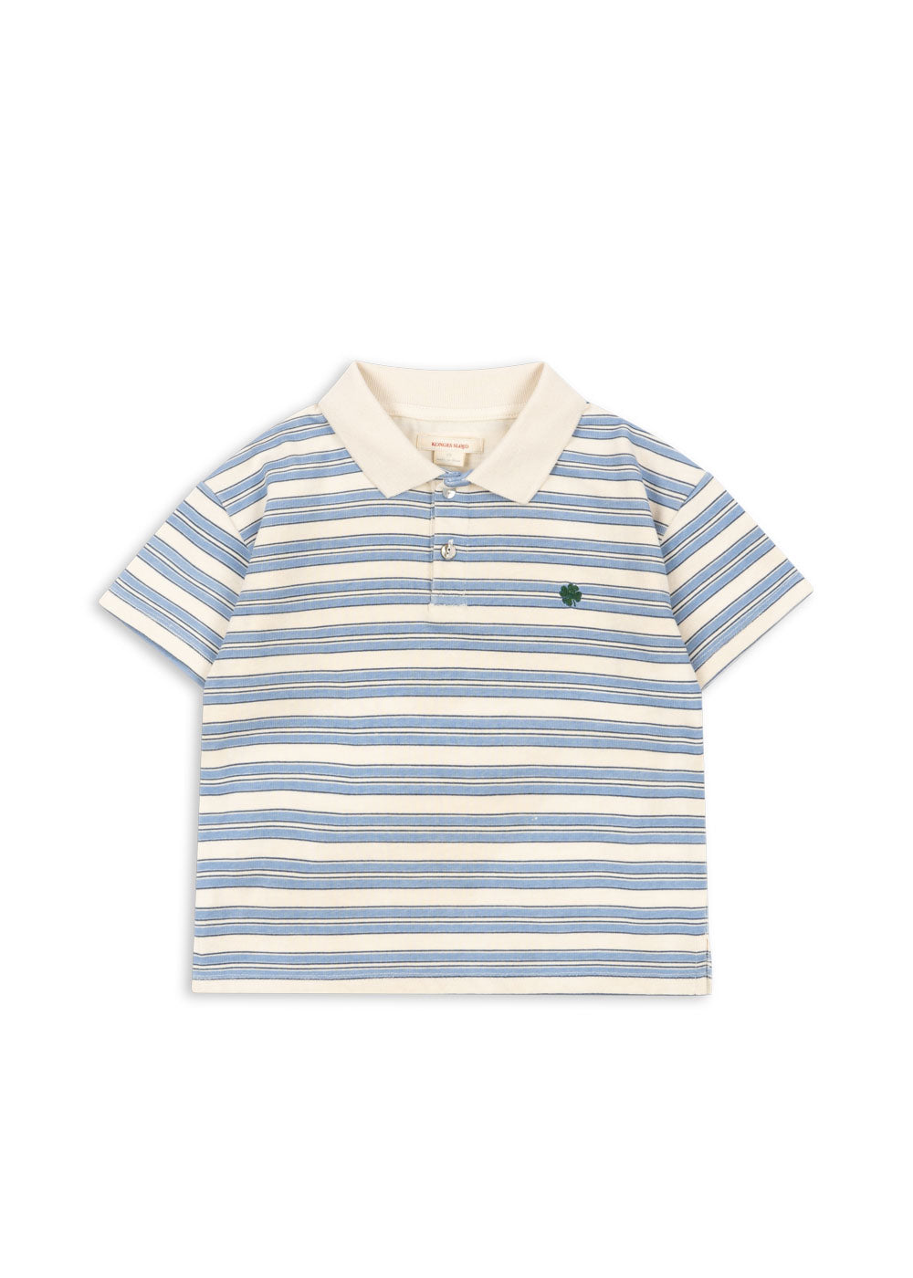 Konges Slojd Spotty Short Sleeve Polo - Stripe Ciel