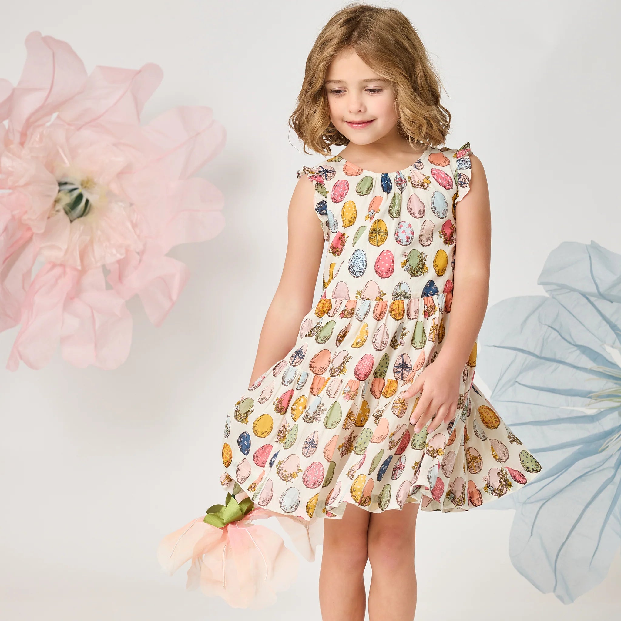 Pink Chicken Girls Eloise Dress - Multi Eggs
