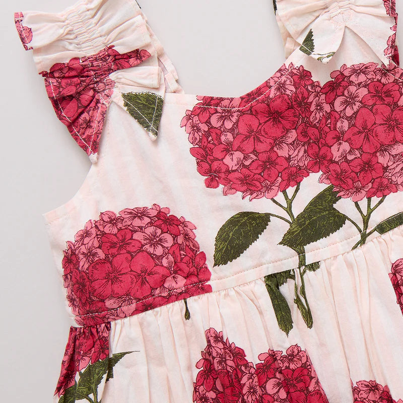 Pink Chicken Girls Via Dress - Pink Stripe Hydrangeas