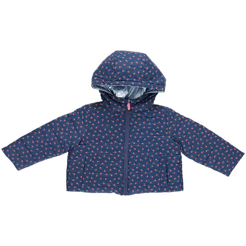 Pink Chicken Kids Reversible Riley Jacket - Navy Tiny Roses