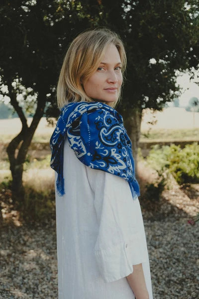 Maison Lecomte Flament Bandana Blue WS Scarf