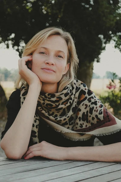 Maison Lecomte Flament Leo Beige Chocolate WS Scarf