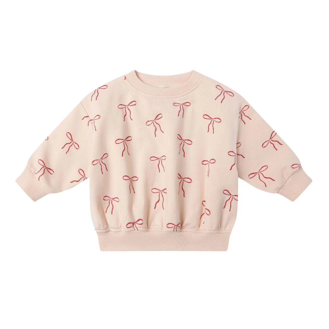 Quincy Mae Relaxed Fleece Sweatshirt - Red Bows