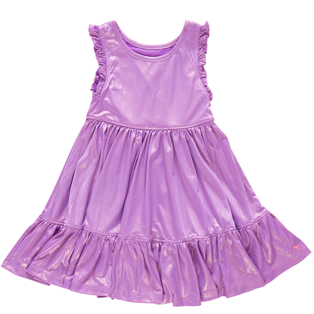 Pink Chicken Girls Lame Kelsey Dress - Purple