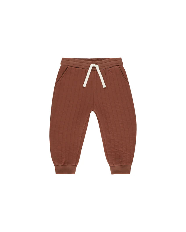 Rylee + Cru Quilted Pant - Brick