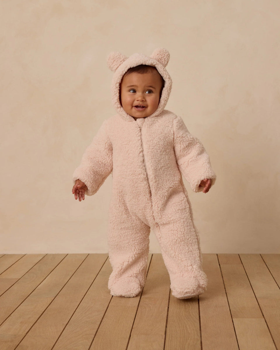 Quincy Mae Bear Jumpsuit - Antique