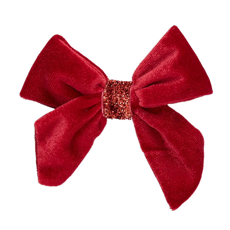 Pink Chicken Girls Velour Bow - Red