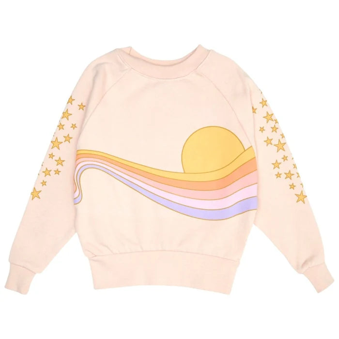 Tiny Whales Golden Era Boxy Sweatshirt - Faded Pink