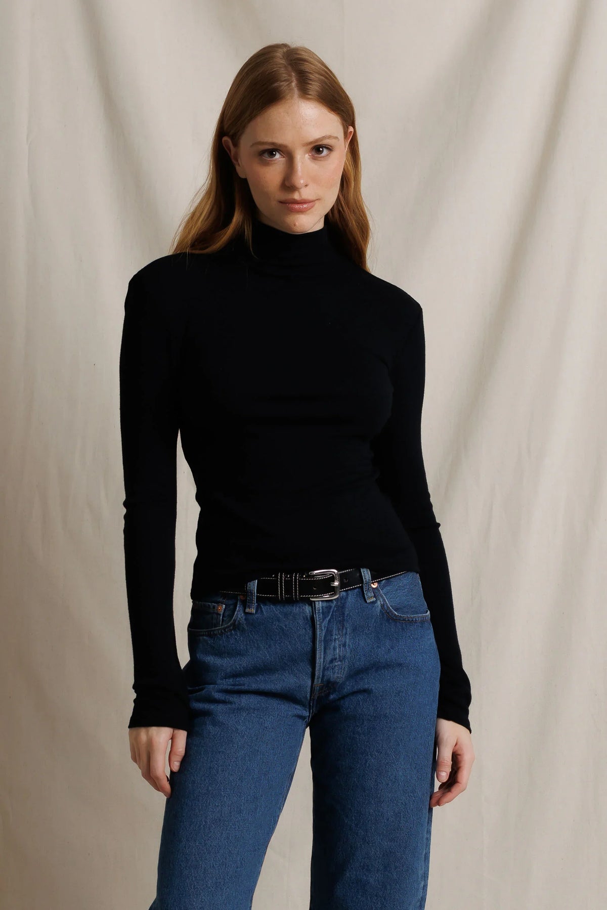 perfectwhitetee Tati Rib Turtleneck - Black