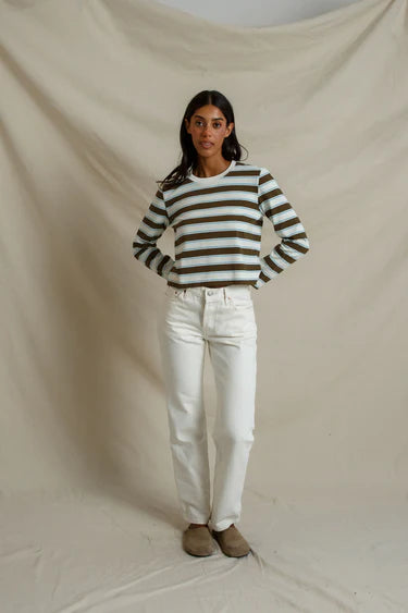Perfectwhitetee Veya - Dark Olive Stripe